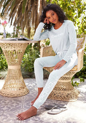 Bebe Heather Gray Logo Long-Sleeve Pocket Pajama Set