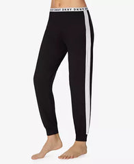 Donna Karan DKNY Logo-Waist Jogger Pajama Pants Black