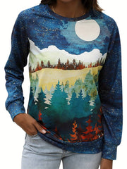 Knoeasy Forest Landscape Sweater - Navy & Green
