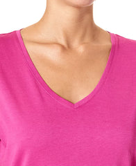 HUE Womens Short Sleeve V-Neck Sleep T-Shirt Pink