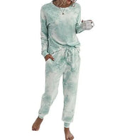 Romantichut Green Tie-Dye Jogger Pajama Set