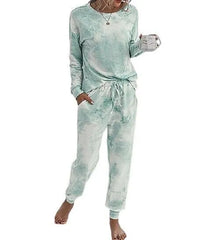 Romantichut Green Tie-Dye Jogger Pajama Set