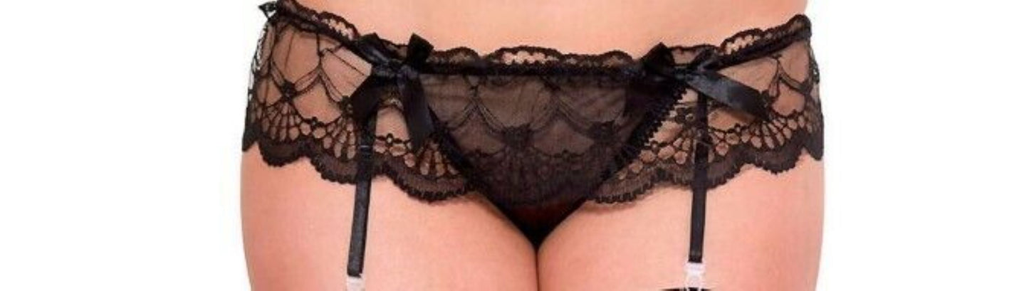 Music Legs Plus Size Lace Garterbelt and G-string (no stockings) Q