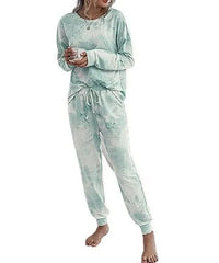 Romantichut Green Tie-Dye Jogger Pajama Set
