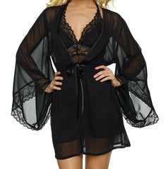Jezebel by Felina Hela Kimono Yoryu Chiffon Robe (Chemise/Thong Not Included)