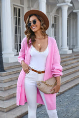CCK Style Powder Pink Ribbed Pocket Wool-Blend Duster