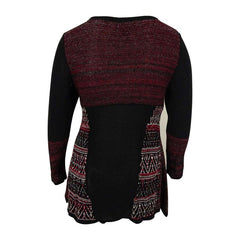 Style & Co. Black/Red Squares Sweater