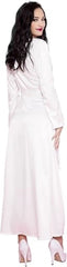 Music Legs Long White Satin Robe