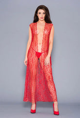 Music Legs Draping Open Lace Gown With G-String