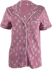 Charter Club Knit Printed Pajama Top Floral Stamp
