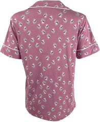 Charter Club Knit Printed Pajama Top Floral Stamp