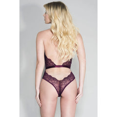 Music Legs Halter Lace Teddy With Waistband And A Cheeky Back