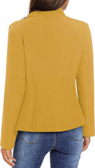Suvimuga Yellow Button-Accent Blazer