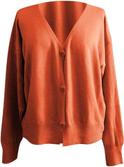 Knoeasy Orange Drop-Shoulder Crop Cardigan