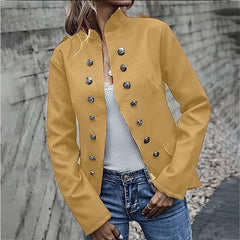 Suvimuga Yellow Button-Accent Blazer