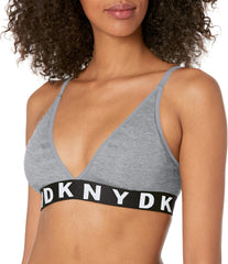 DKNY Litewear Seamless Ribbed Bralette Bra Aluminum Heather