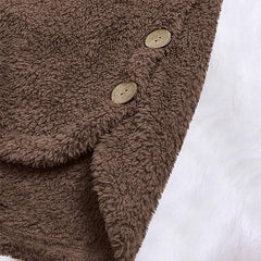 NXH Brown Pocket Plush Hooded Button-Up Coat