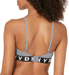 DKNY Litewear Seamless Ribbed Bralette Bra Aluminum Heather