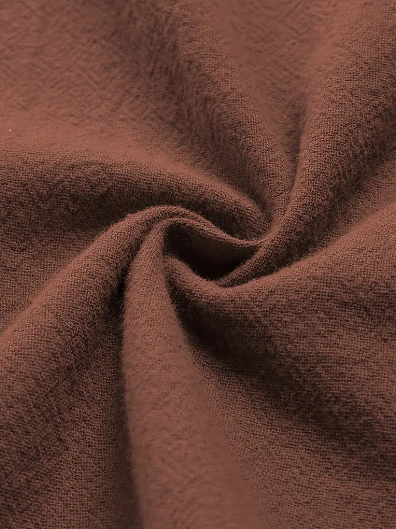 E-Rétro - Brown Pocket Button-Up Hooded Swing Jacket
