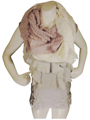 INC Dusty Lilac Infinity Scarf – Soft Acrylic Blend, Elegant Cream & Silver Accent (68.5"x20")
