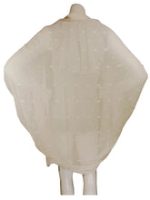 Betsey Johnson Ivory & Blush Sheer Scarf – Lightweight 100% Nylon Wrap (72.5"x42.5")