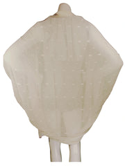 Betsey Johnson Ivory & Blush Sheer Scarf – Lightweight 100% Nylon Wrap (72.5"x42.5")