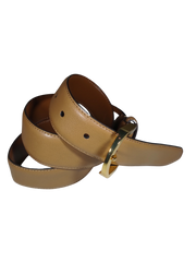 Lauren Ralph Lauren Golden Brown Leather Belt Premium Genuine Leather Belt with Buckle – 1.25"x32.25"