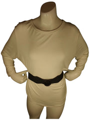 Diva General Black Stretchy Belt 1.5"x25" Pleather & Webbing Waist Belt with Classic Buckle