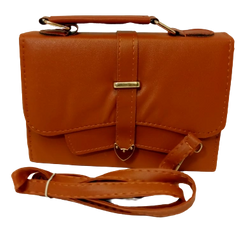 Elegant Diva Brown Purse Classic Handbag with Removable Strap