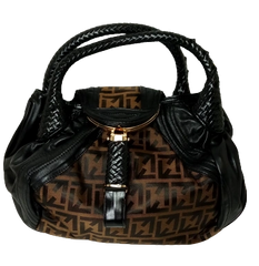 Diva General Collection Brown & Black Funky Pattern Handbag – Stylish Bag with Pleather Trim & Removable Strap