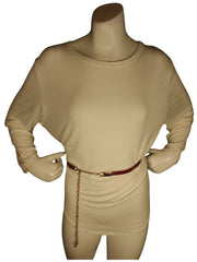 Diva General Red Pleather Studded Belt 3/8"x32" Edgy Waist Belt with Hook & Chain Closure