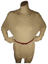 Pleather adjustable belt red/gold