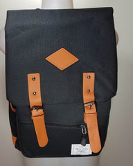 Kai Ting - Black Vintage Laptop Backpack for College