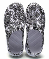 Ceville Gray Floral Mesh Mule Clogs