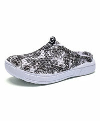 Ceville Gray Floral Mesh Mule Clogs