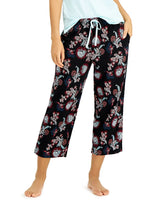 Charter Club Cotton Printed Capri Sleep Pant Classic Black