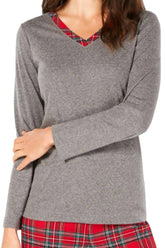 Charter Club Plaid Flannel Top Brinkley Plaid