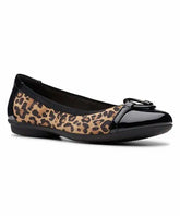 Clarks Black & Brown Leopard Gracelin Wind Leather Ballet Flats