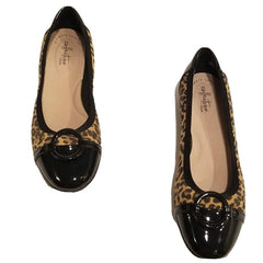 Clarks Black & Brown Leopard Gracelin Wind Leather Ballet Flats