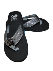 Jellypop Black Sandals with Silver Glitter (has tag over logo)