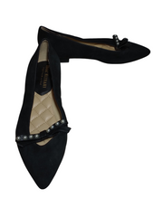 Isaac Mizrahi Monica Black Bow Women's Velvet Flats