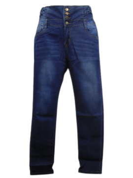 3 Color Blue Girls' Jeans - Medium