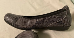 Earth Gray Snake Print Varden Leather Flats