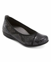 Earth Gray Snake Print Varden Leather Flats