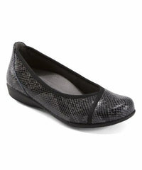 Earth Gray Snake Print Varden Leather Flats