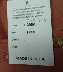 Kaaku Clothing Burned Orange Short Sleeve Women's Shirt with Sequins - One Size