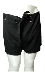 Women's Plus Size Black Buckle Shorts – Better Be 3XL | High-Waisted Polyester Summer Bottoms