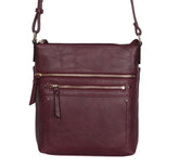 INC International Concepts Riverton Medium Crossbody in Wine with Gold Accents