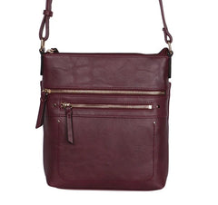 INC International Concepts Riverton Medium Crossbody in Wine with Gold Accents