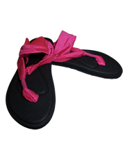 Diva Black & Pink Elastic Ribbon Sandals